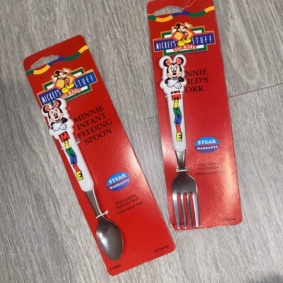 Mickey’s Stuff - Minnie Feeding spoon and fork. Minnie Mouse
